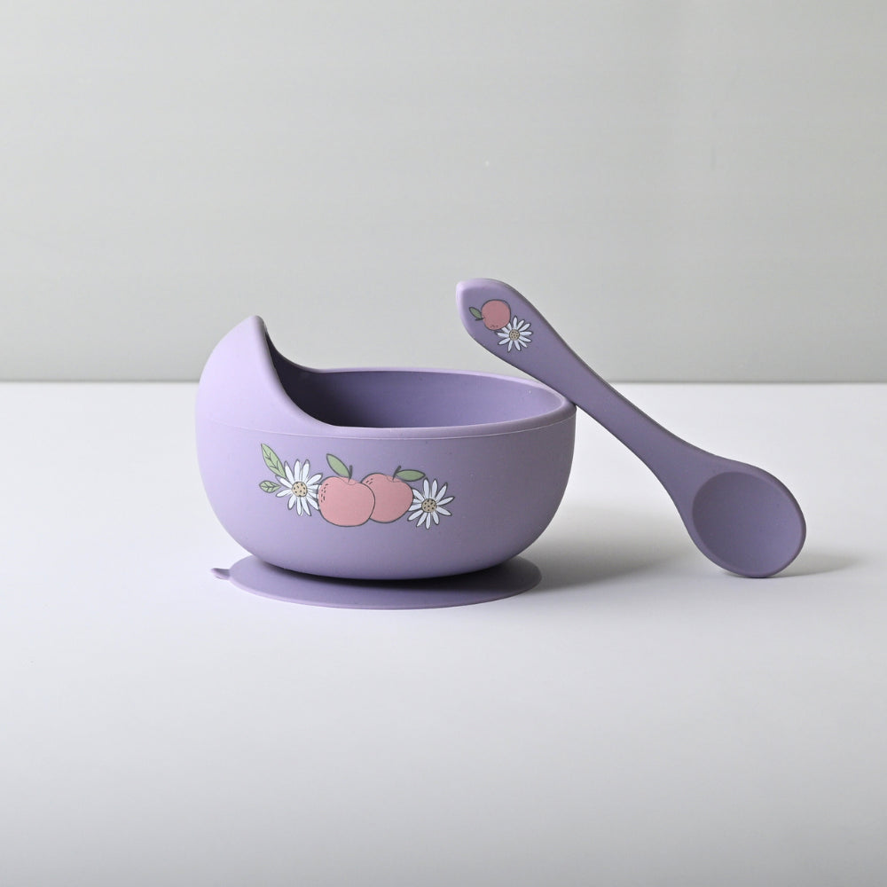 Tiny Orchard Baby Silicone Bowl & Spoon Set - FRUIT